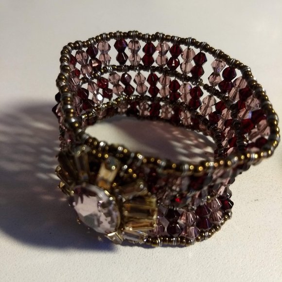 3/$25 vintage y2k red bronze 'crystal' sparkly stretchy bracelet🎈HOST PICK x2🎈 - Picture 6 of 6